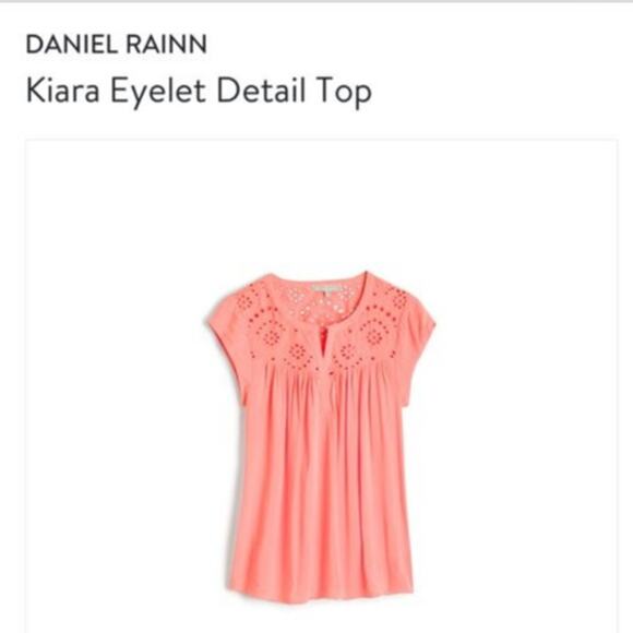 Daniel Rainn X-SMALL Kiara Eyelet Detail Top - Stitch Fix Short Sleeve Blouse - Picture 8 of 12